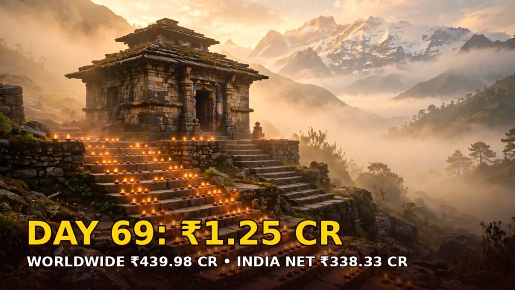 Himalayan temple at dawn with diyas — Hanuman Ansh Day 69 box office: Rs 1.25 crore